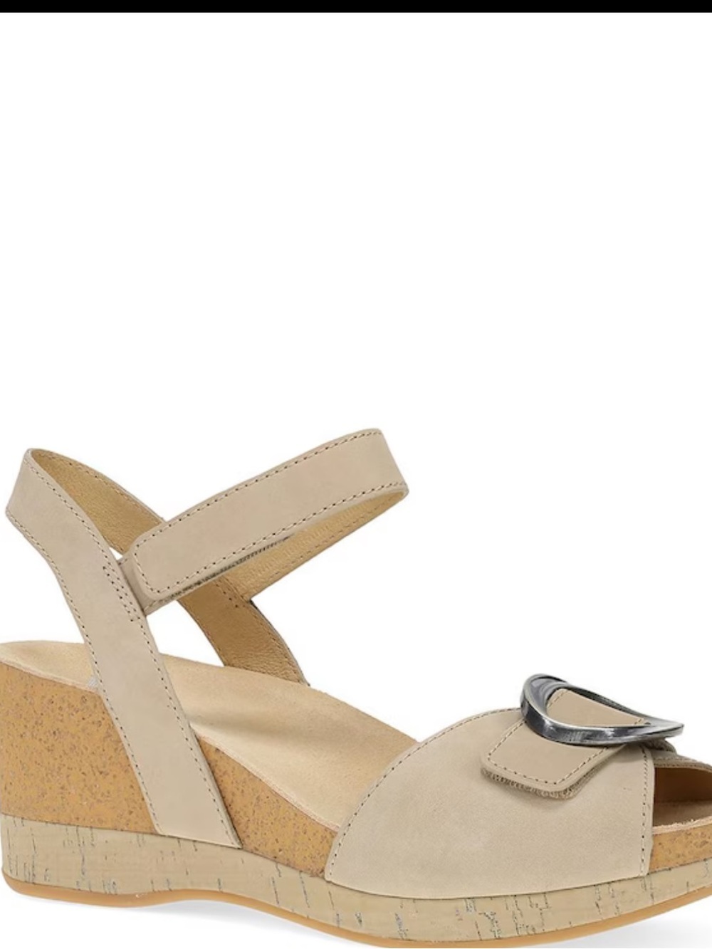 Dansko Stella Nubuck Suede Buckle Hardware Wedge Sandals